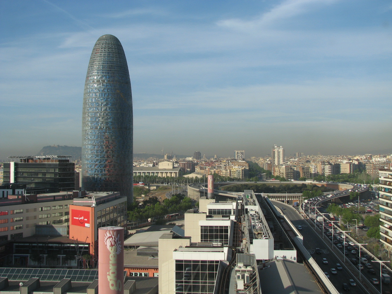 Agbar Tower and Plaza de las Glories