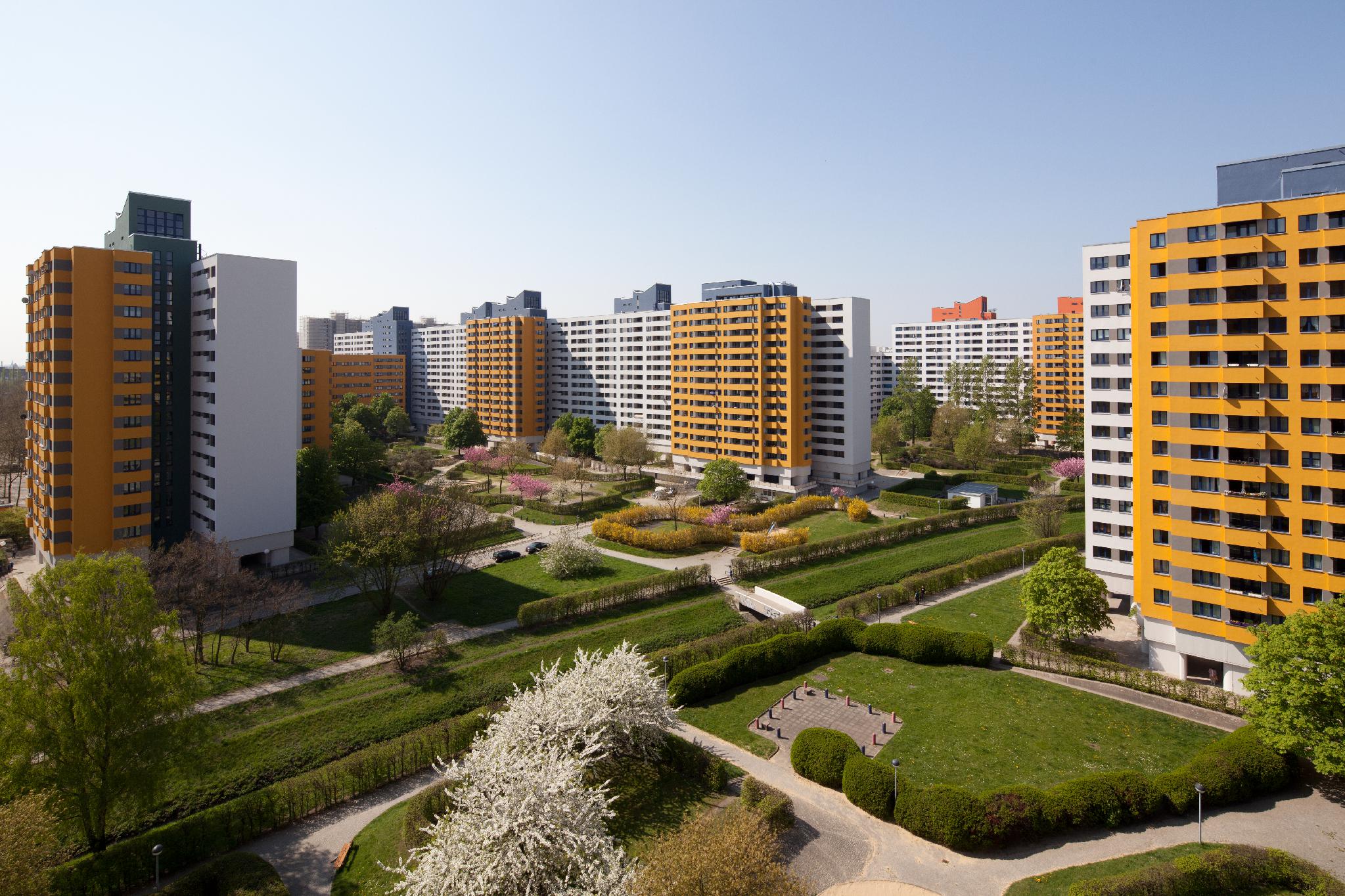 Energy efficient refurbishment at Berlin's Märkisches Viertel neighbourhood, Berlin, Germany