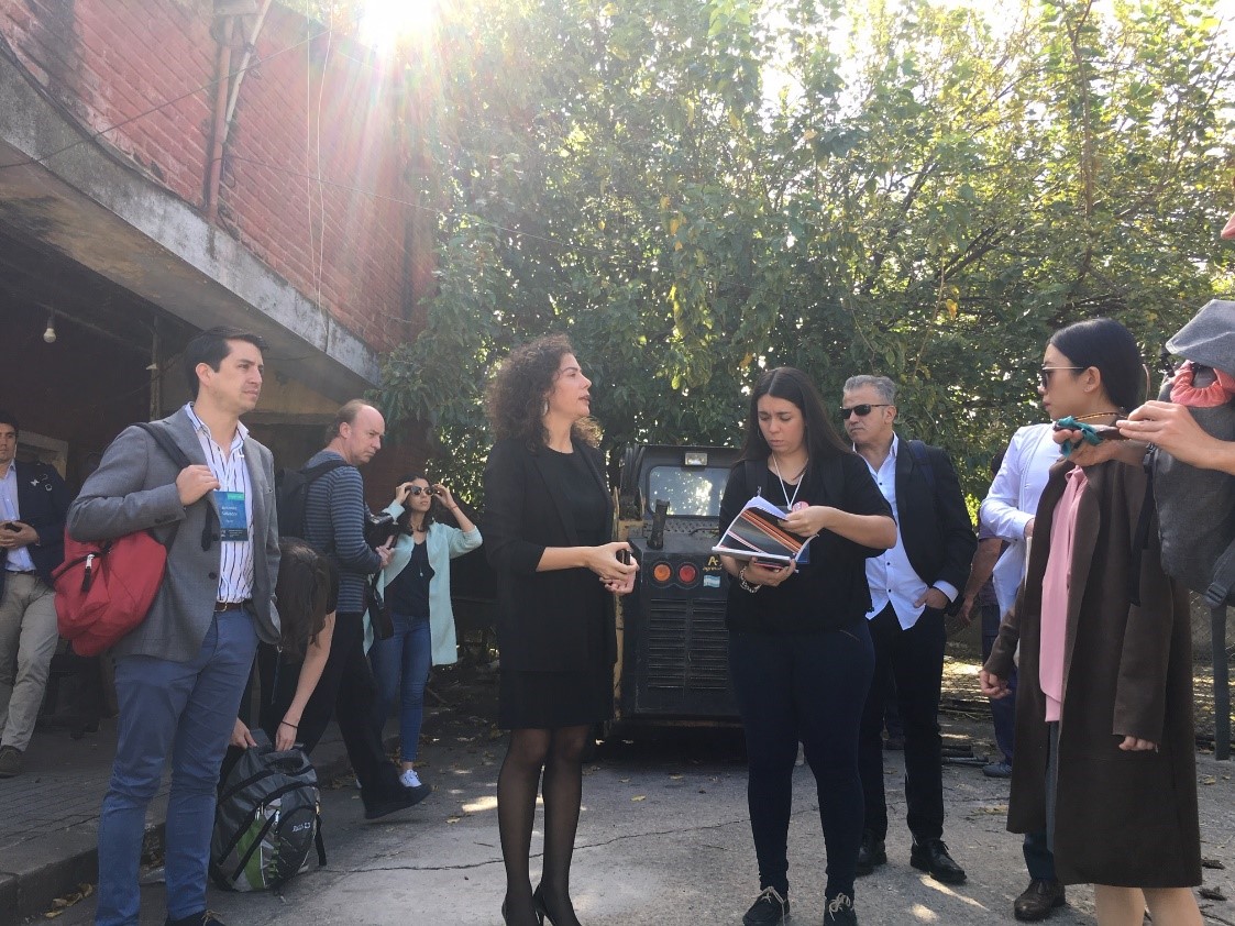 Leticia Gómez, Cordoba’s under-secretary of planning, showing the General Belgrano railway premises 