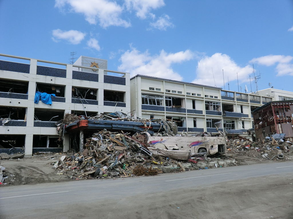 Rikuzentakata City Hall after tsunami