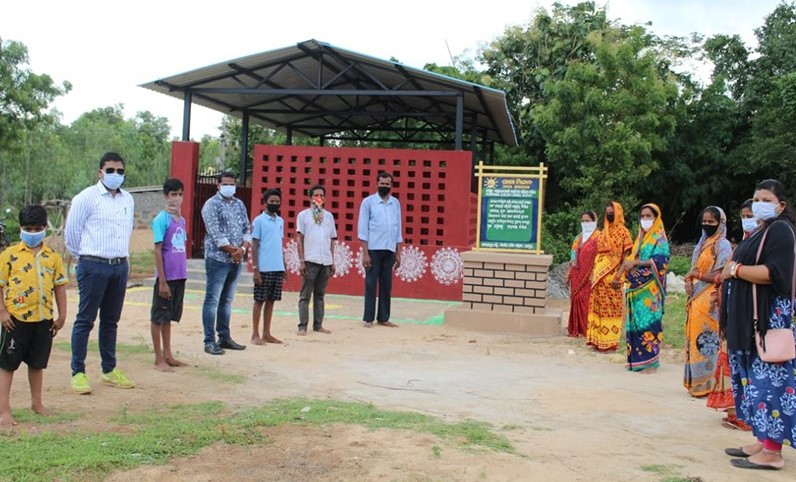 UWEI team in front of the community centre