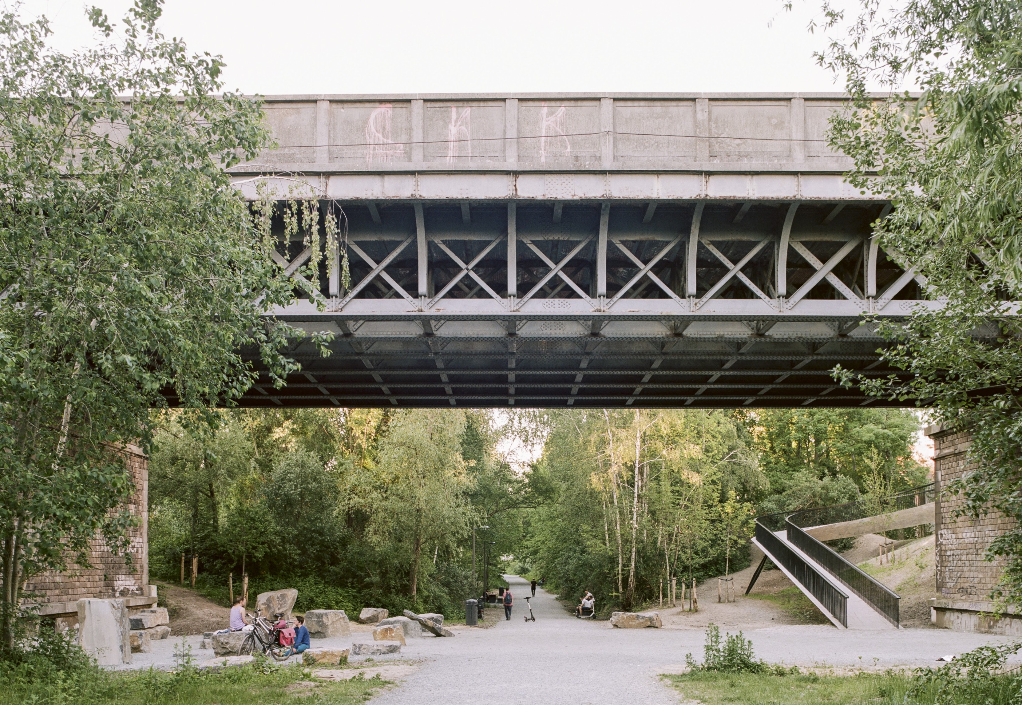 New public space repurposed from the old 28A railway line