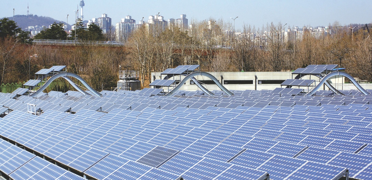 Solar power station inside the Seoul Forest