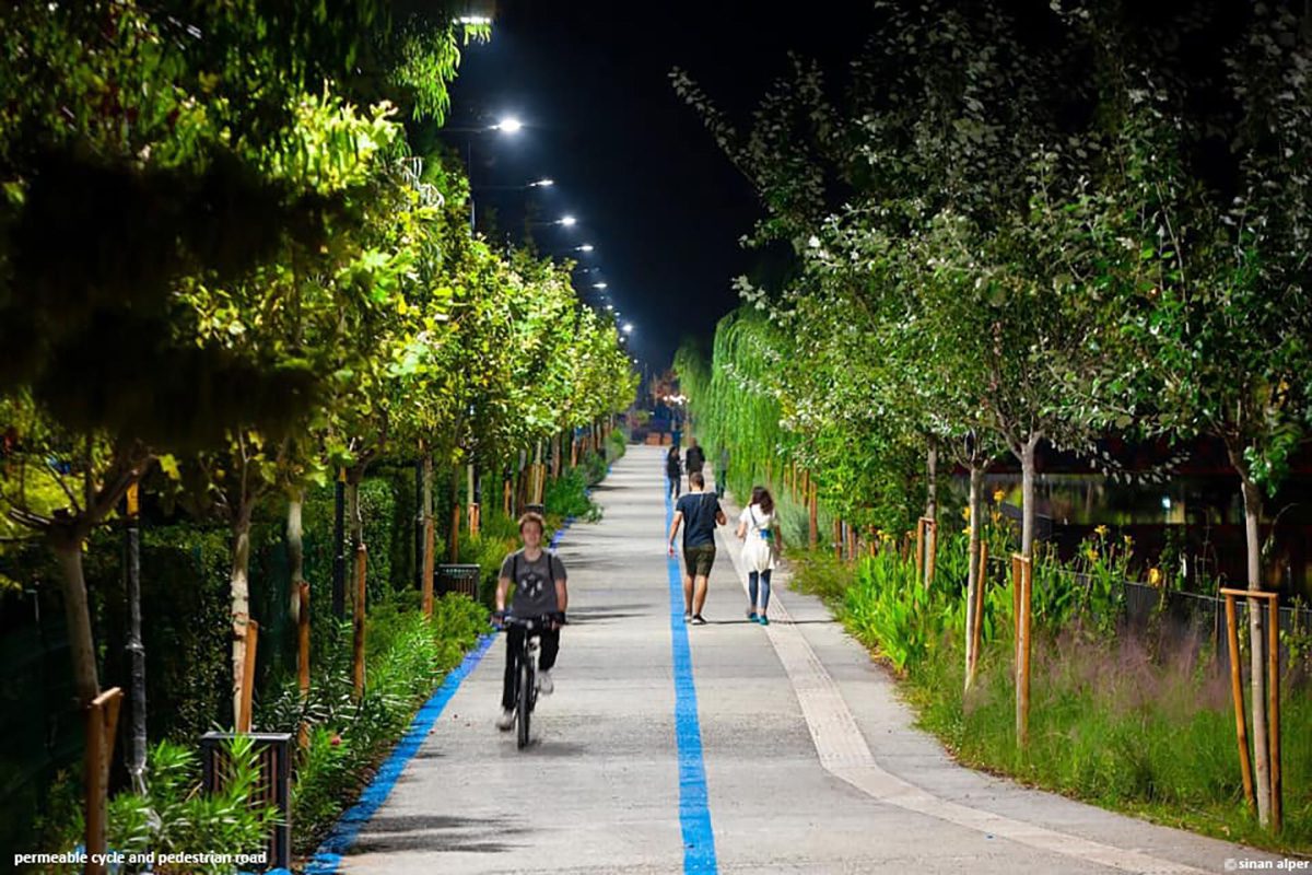 permable cycle and pedestrian road