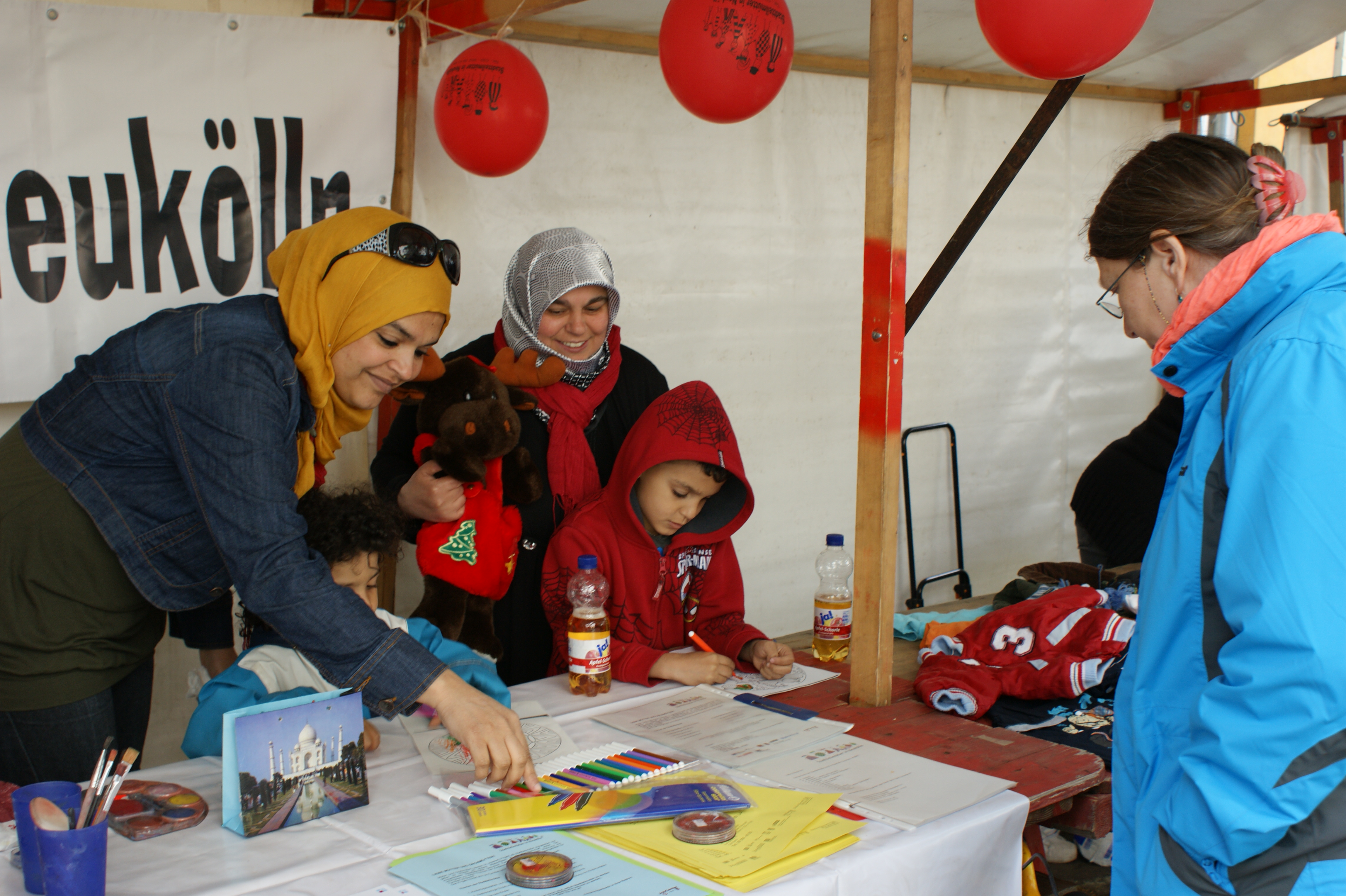 Neighbourhood mothers presenting the project